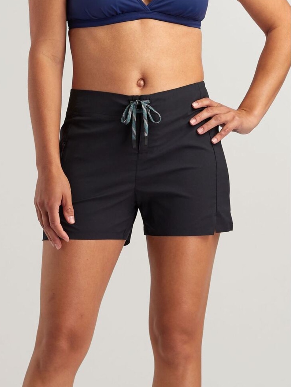 Title Nine Incrediboardie Board Shorts Mid-Rise Swim Black Size 10